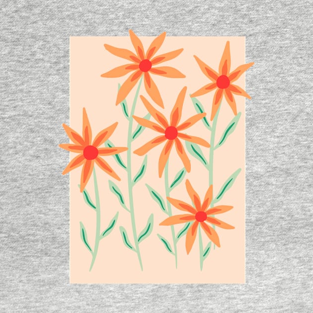 orange sun flower illustration by mckhowdesign